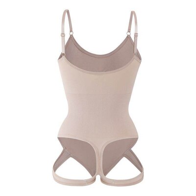 Strap top body shaping bodysuit with waist and abdomen