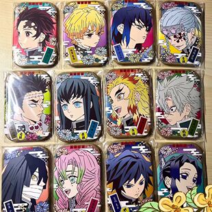 日谷鬼灭之刃圆角方吧唧徽章富冈义勇时透无一郎蝴蝶忍炭治郎善逸