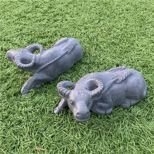 石牛石雕牛摆件石头石材雕刻石水牛石刻卧牛工艺品十二生肖青石牛