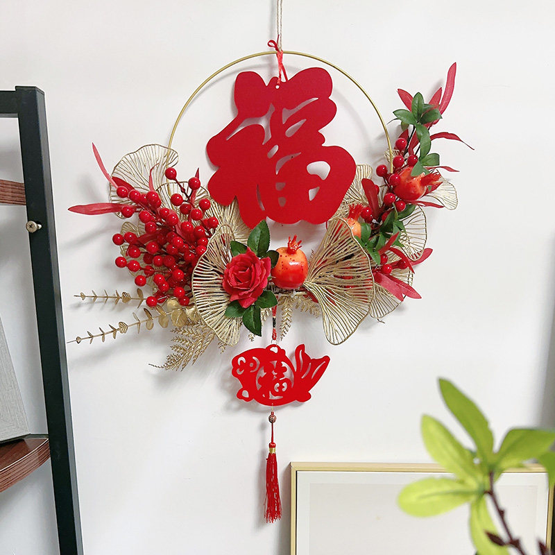 乔迁新居玄关客厅门上沙发电视背景墙面装饰挂件喜庆节日布置挂饰