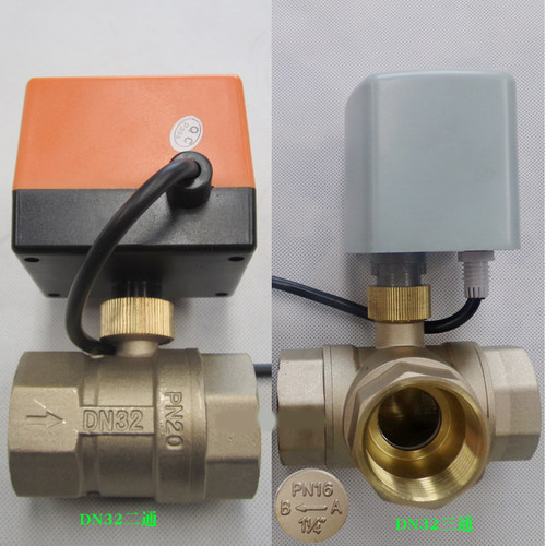 220V电动球阀二三通24V电磁阀4/6分1/1.2/ 1.5寸DN15 20 32 40 50