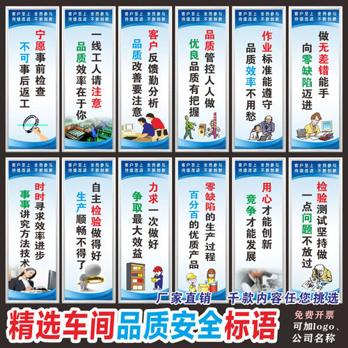 工厂车间安全生产标语品质管理企业文化励志海报墙贴5S6S7SKT定做