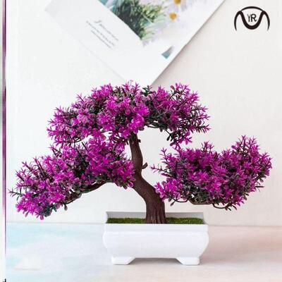 Artificial Plants Bonsai Small Tree Pot Fake Plant Flowers