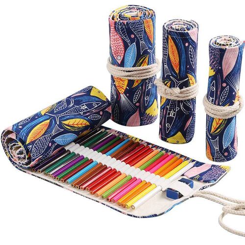 24 Holes Roll Art Pencil Case Korean Style  Student Pencil B