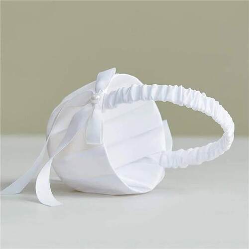 20cm White Girl Flower Baket Silk Wedding Baket for Flower B