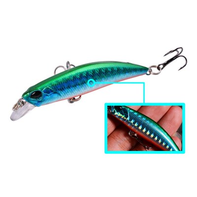 10pcs Laser Slow Minnow Fishing Lure Set 4g 7cm Wobblers Cra