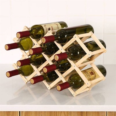 Collapsible Wooden Wine Bottle Rack Cabinet Decorative红酒架