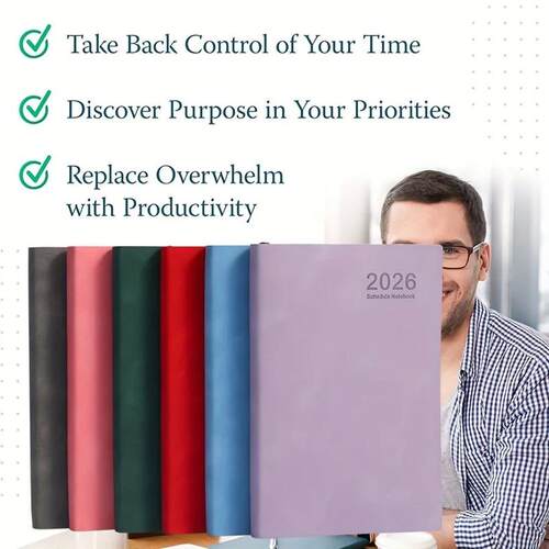 2026 Daily Planner & Calendar Journal 8 Vibrant Colors (Pink