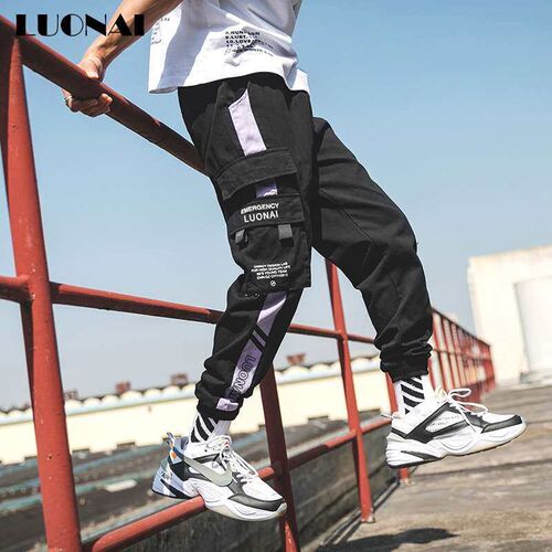 Overalls Pants Mens tendy Cropped Pants Sipper Pants Harlan
