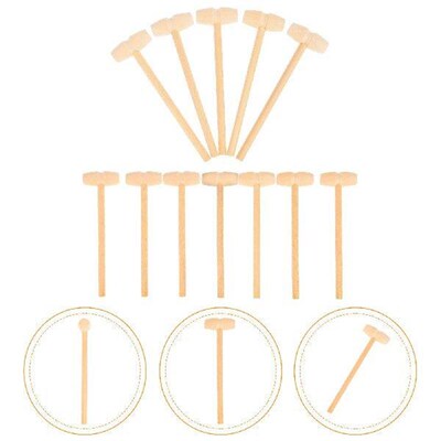 12 Pcs Small Hammer Toys Safe Wood Hammer Childrens Hammers