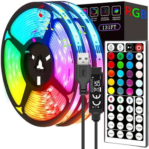 40M/131Ft Led Strip Lights APP 44Keys Remote Control USB 5V