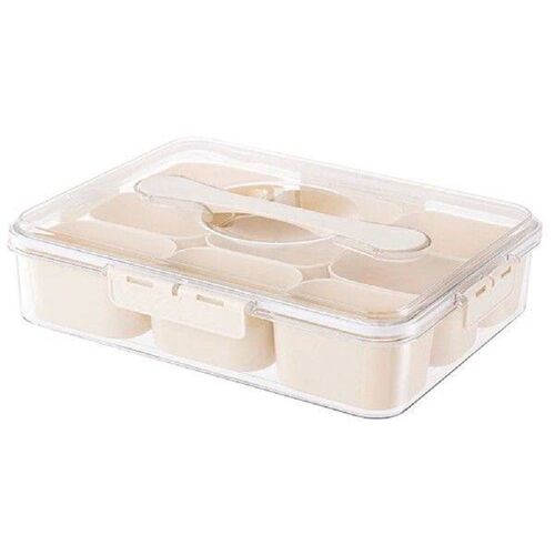 Portable Snack Box with Lid & Handle Snack Divided Serving