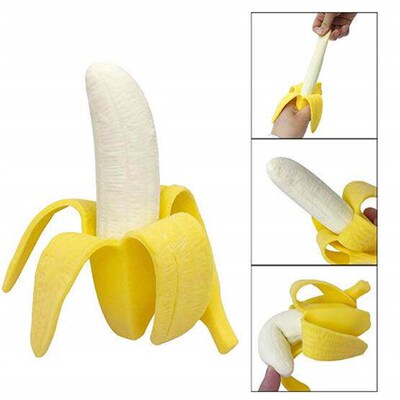 squshy banana peelng smulaton pull squeeze vent banana