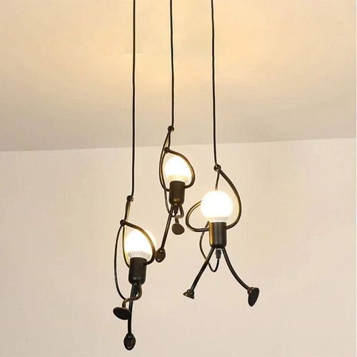 Vintage Iron Little Man Modern Arts Chandelier LED Ceiling L