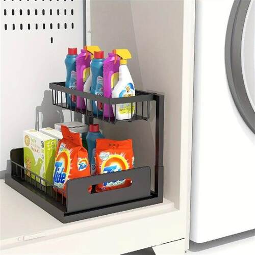 1pc Pull-Out Organizer, Countertop 2 Tiers Under Sink