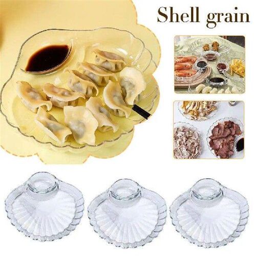 Plate Cute Flower Shape Double Grid Container Sauce