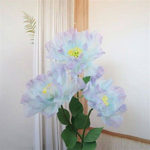 Yarn Gauze Poppy Simulation Silk Flower Heads Marriage