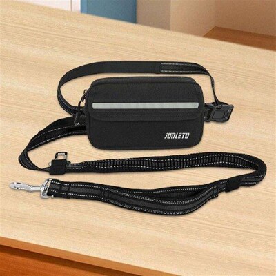 Hands-Free Dog Leash with Pouch Adjustable Length Dog