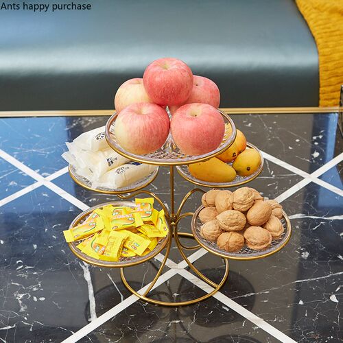 Metal Multi-layer Fruit Bowl Household Living Room Dried Fru