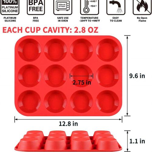 Silicone Muffin Pan Regular Size Cupcake Tin Baking