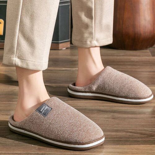House Slippers For Man Knitted Memory Foam Winter Warm Cotto