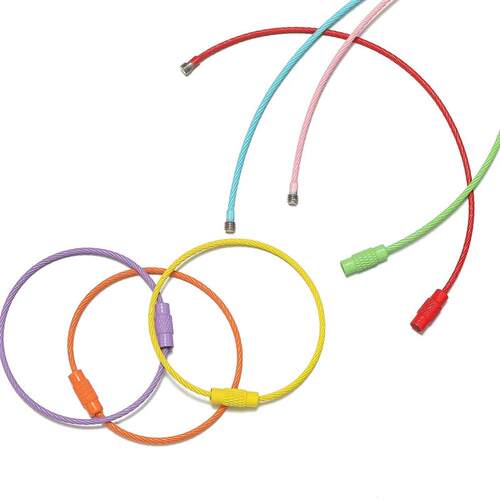 10pcs/lot 50mm Iron Key Ring Colorful Keychain Rings Screw L