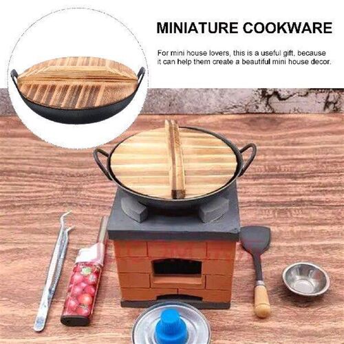 Mini Iron Wok Miniature Kitchen Accessory Bakeware Gadget