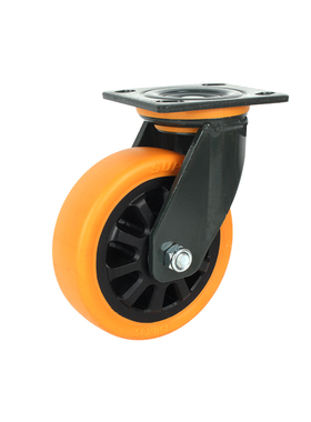 向荣SUPO脚轮寸5寸寸8寸橙色聚氨酯万向轮平板车轮子静音耐磨