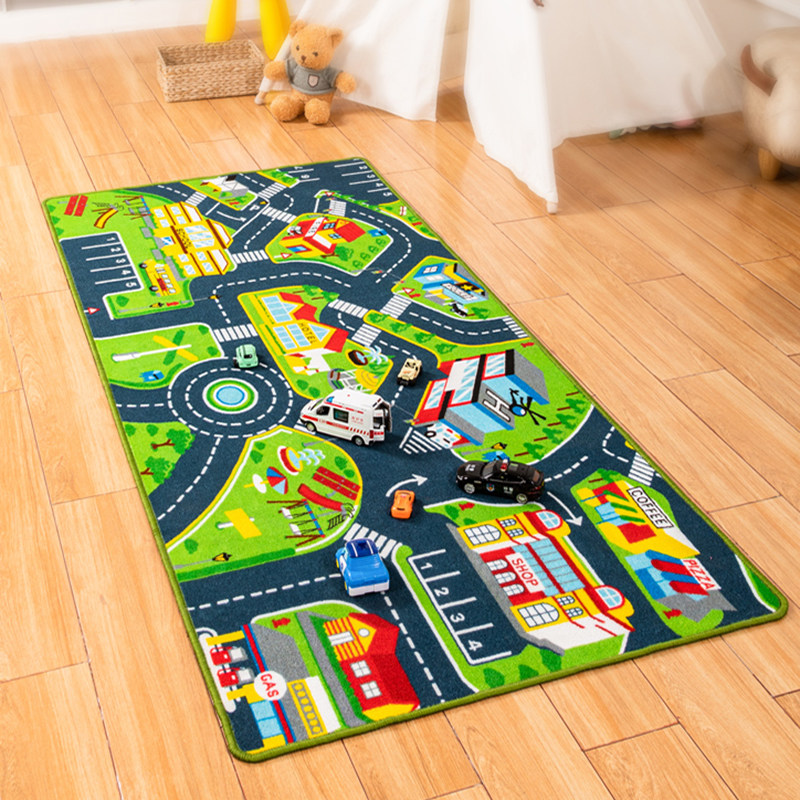 儿童汽车游戏地毯地垫跑道马路图城市交通可机洗防滑无异味幼儿园,居家布艺,地毯,淘宝优惠券,粉丝福利购,淘宝优惠卷