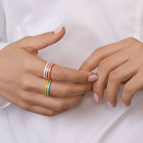 2023 Multicolor Oil Drop Rings Irregular Geometric Simple re