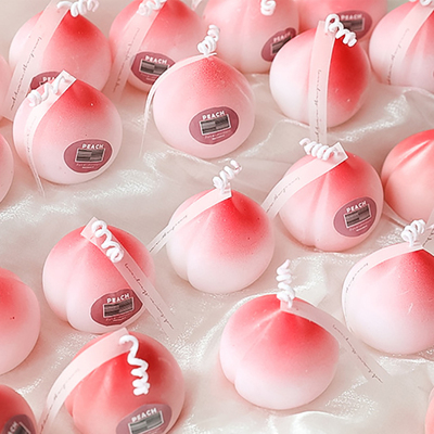 1pc Cute Peach Aromatic Candle Fruit Soy Wax Aromatherapy