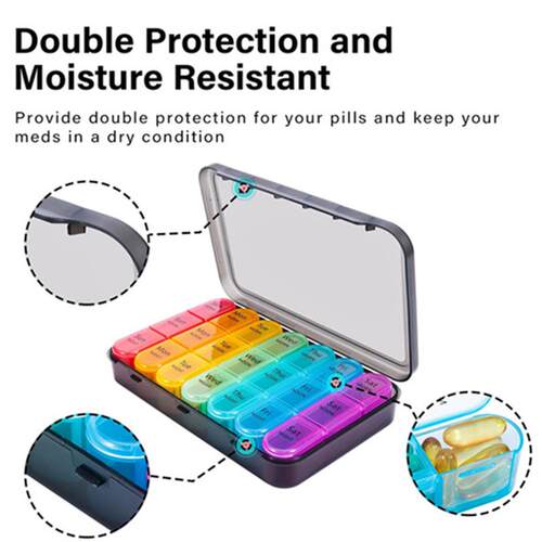 Pill Organizer 3 Times a Day Weekly Daily Medicine Case Box