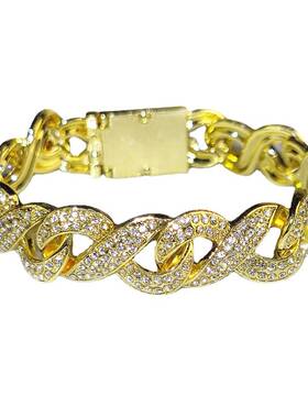 New 8-word chain unlimited chain Cuban chain drooling hip-ho