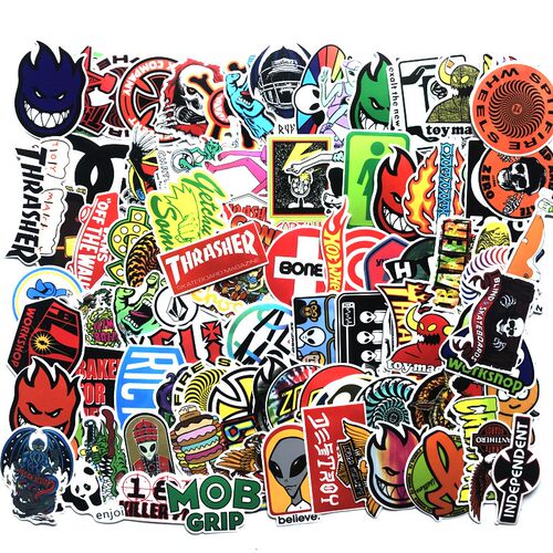 100 cool skateboard fashion Stickers For Suitcase Skateboard