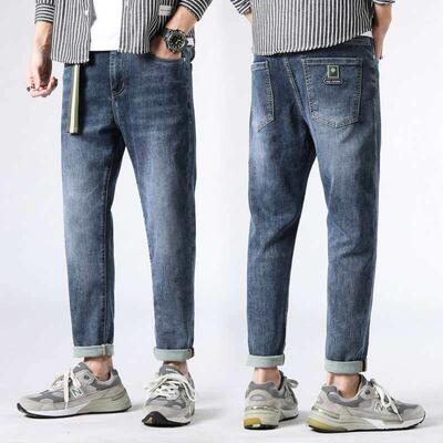 New Mens  Cropped Pants Stetch Fashion Casual Pants Straigh
