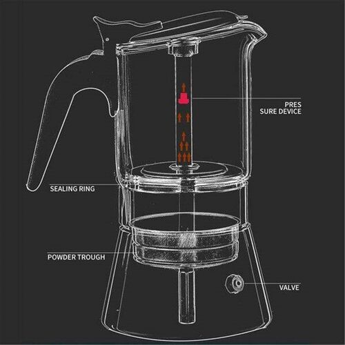 JDLQ Double Valve Moka Pot 160ml Portable Cold Brew Double
