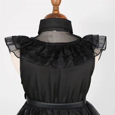Addams Costume Girl Kids Black Dress Addams dress