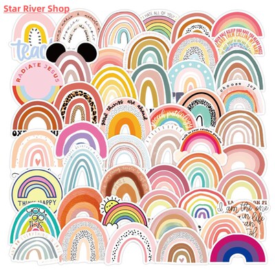 10/50PCS Rainbow Bridge Cartoon Stickers for Girl Children T