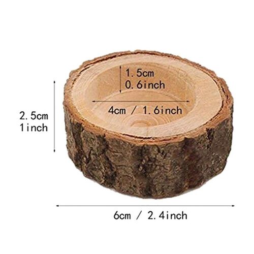 24Pcs Wooden Candle Holder,Votive Tealight Holder For Weddin