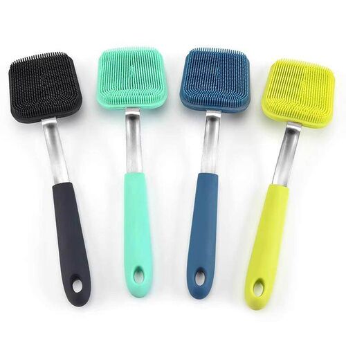 Creative Silicone Long-Handle Soft Bristle Brush for Kitchen