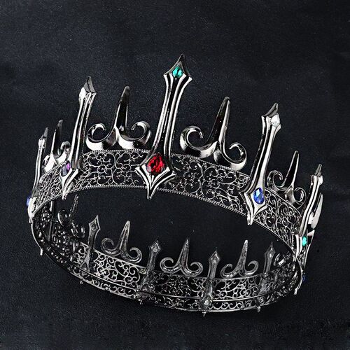 New Baroque Champagn Crystal Full Round Black Big Tiaras Roy
