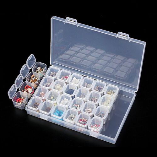 28 Grids Diamond Embroidery Storage Box Bins Medicine Diamon