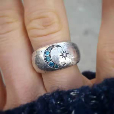 Mingfeis new style simple moon sun inlaid zirconium fashion