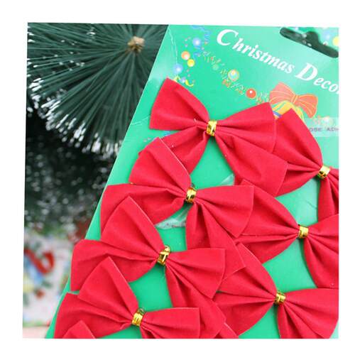 12pcs Butterfly bow Hanging deco for Christmas decoration ho