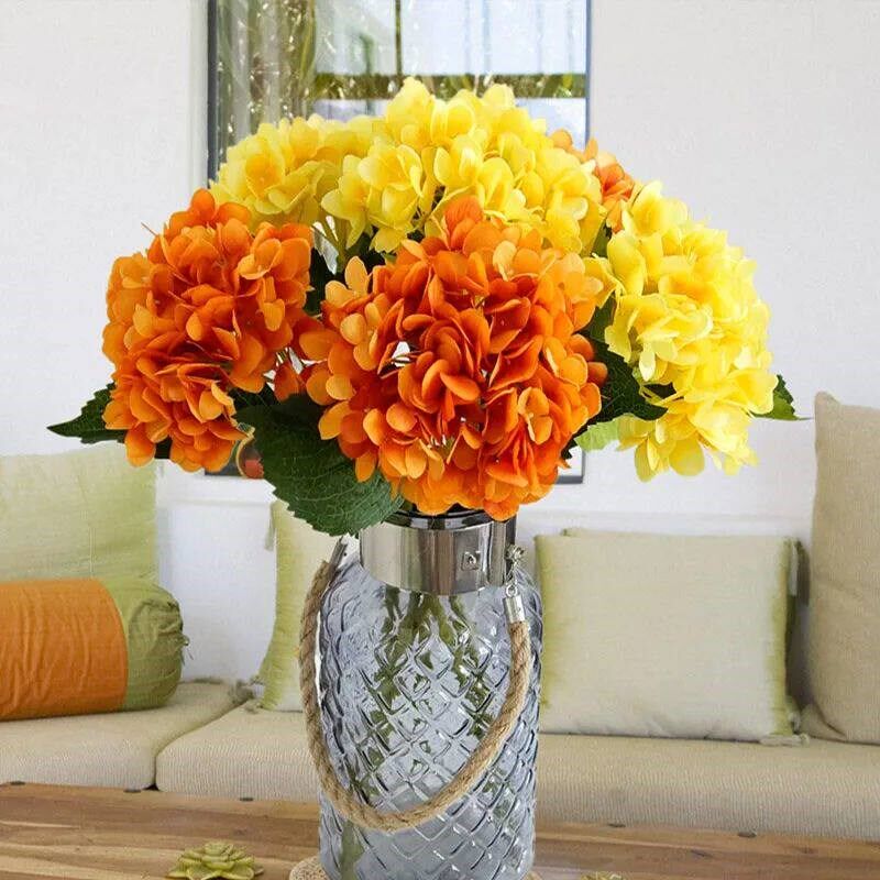 Artificial Flowers Cheap Silk Hydrangea Bride Bouquet Weddin - 实物图