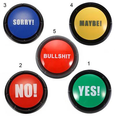 Talking Button Bullshit Maybe No Sorry Yes Sound Button Toys