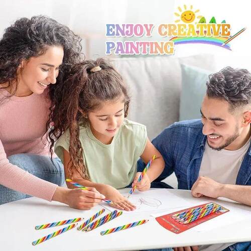 4-1Pcs 4 Colors Gradient Rainbow Pencils Crayons Pens for St