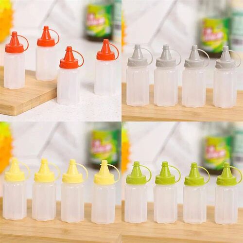4PCS Kitchen Household Sauce Vinegar Squeeze Bottle Portable
