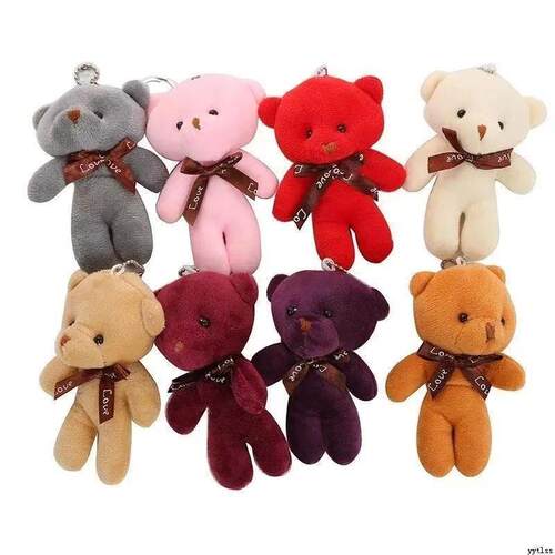 12CM Kawaii  Soft Teddy Bear Keychain Plush Rabbit Pendant K