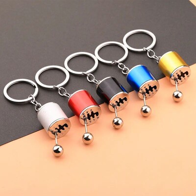 Car Speed Gearbox Gear Head Keychain Manual Transmission Lev